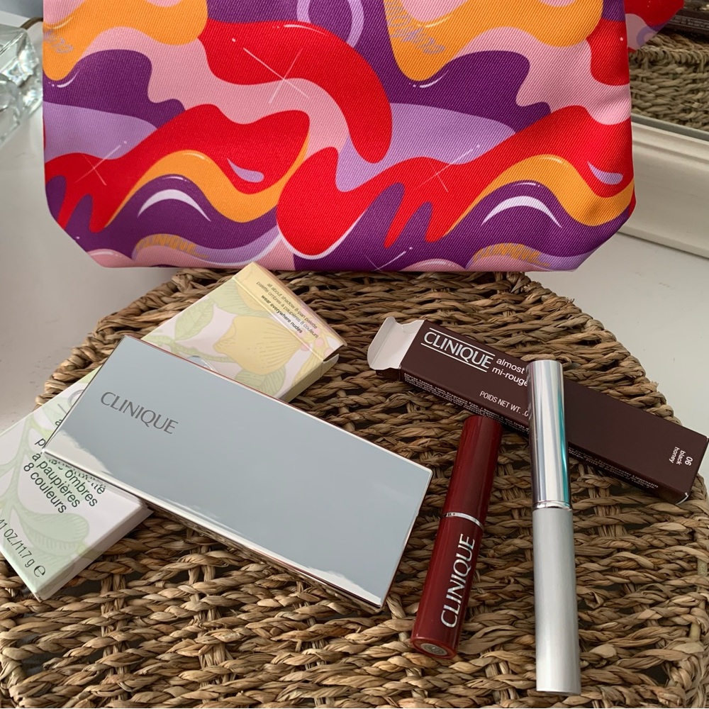 Clinique 8-pan neutrals Eye Palette and 2 Black Honey Lipsticks